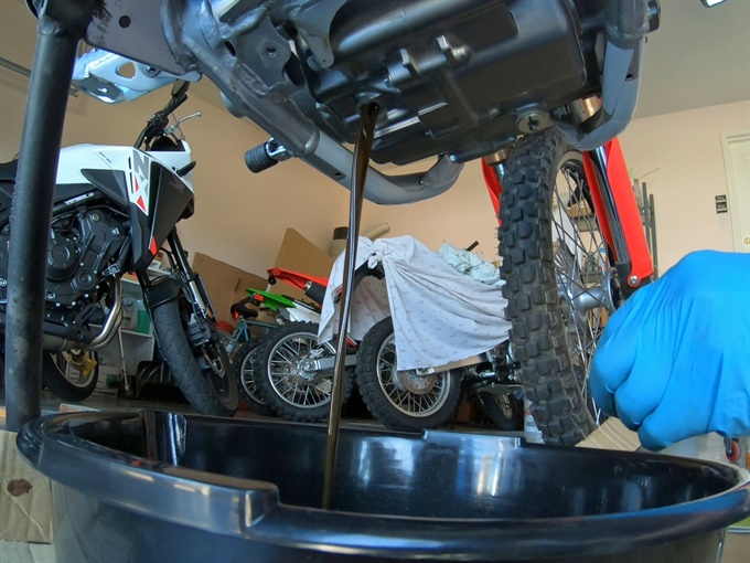 Draining the oil from 2023 Honda CRF300L