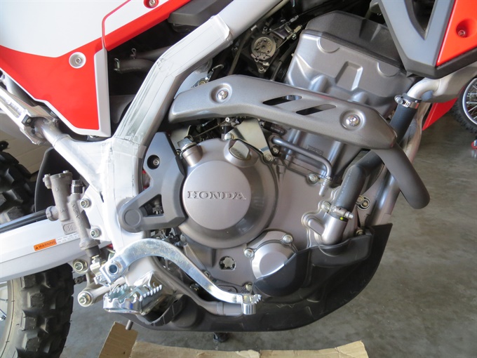 Right side of engine of 2023 Honda CRF300L