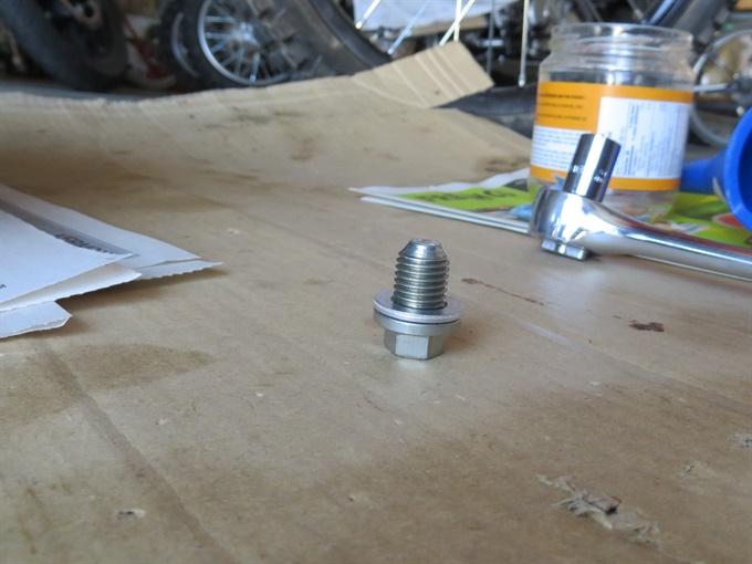 The oil drain bolt with sealing washer, 2023 Honda CRF300L